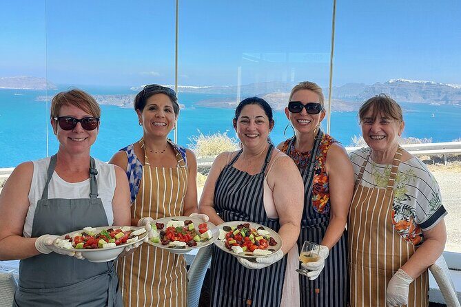 Cooking Class and Wine Tasting in Santorini - Pairing wine, snacks, and lunch without rushing you