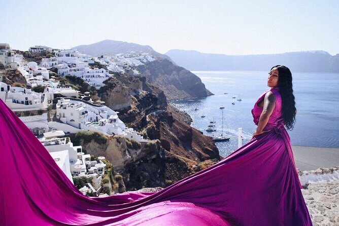 Flying Dress Private Photoshoot Santorini - The flying dress: color choices, cleaner-looking photos, and what you get beyond edits