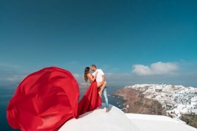 Private Flying Dress Photoshoot in Santorini - Imerovigli Stop: Rooftop Views and a More Relaxed Pace