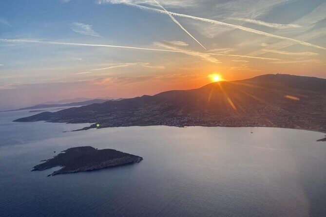 Private Helicopter Tour Santorini 30 minutes - up to 4 passengers - Akrotiri Lighthouse: the southern sunset angle