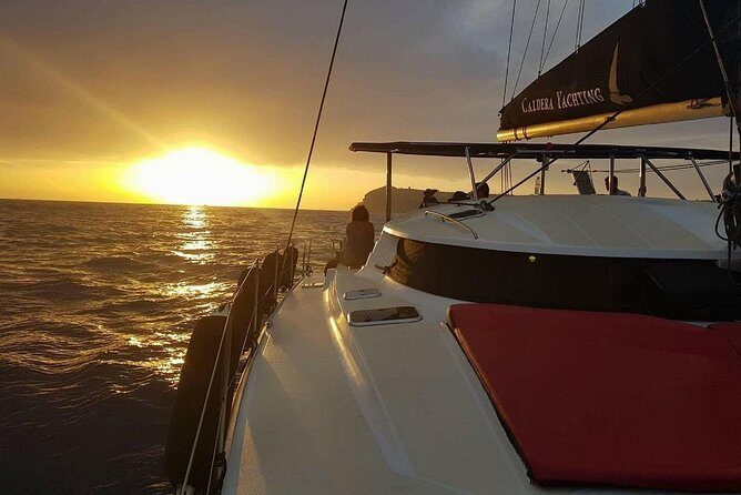 Santorini: Adventurous Catamaran Experience with Snorkeling - Thirassia Island and cruising under the caldera wall