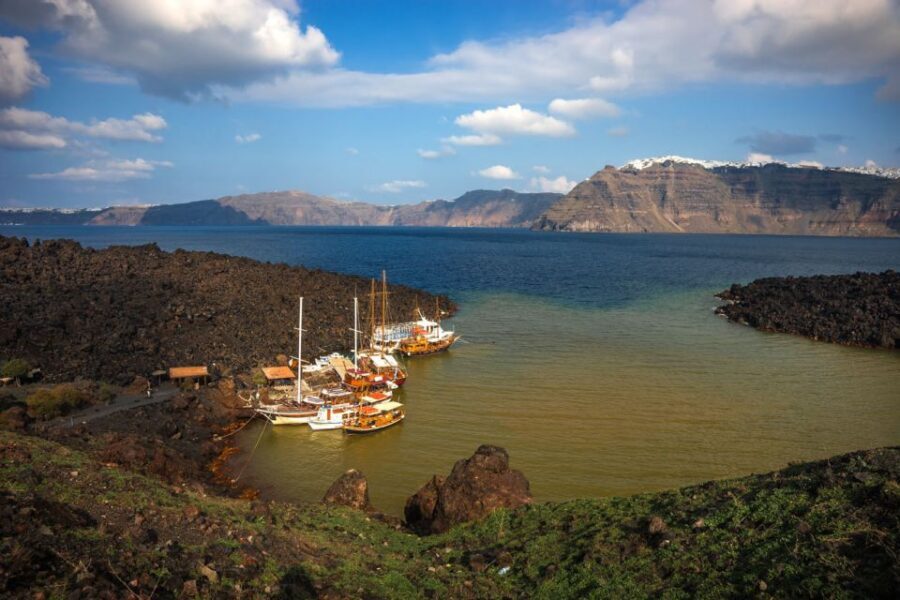 Santorini Caldera: Sunset Cruise with Dinner - Nea Kameni: the volcano stop that turns a cruise into a story