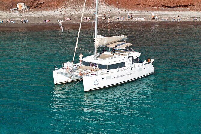 Santorini Catamaran Cruise: with Lunch, BBQ, Open Bar, Transfers - Mesa Pigadia Swim Stop and the Greek BBQ Lunch That Actually Fills You Up