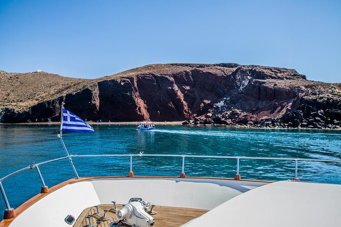 Santorini: Motor Yacht Day Cruise with 5-Course Lunch - Santorini Volcano Stop: Swim Time With No Hike Required