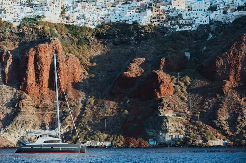 Santorini: Private Catamaran Cruise with BBQ Meal and Drinks - Thirassia and the volcano route: the itinerary’s real payoff